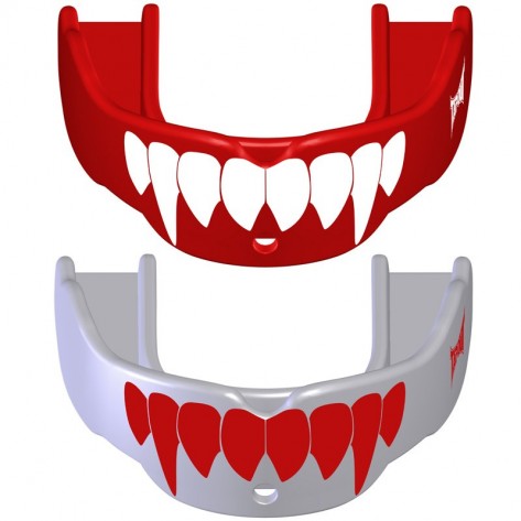 2 Paradenti Tapout Fang Rosso/Bianco per BAMBINI